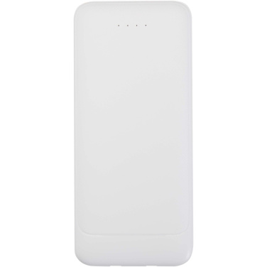 Logotrade Geschäftsgeschenke das Foto: Adhil 10 W 10.000 mAh Powerbank aus recyceltem Kunststoff mit 2 integrierten Kabeln